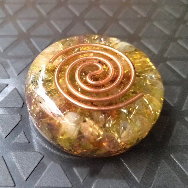 Sacred Spiral Orgone Puck to Attract Money & Opportunities - Other - Crystal Multicolor