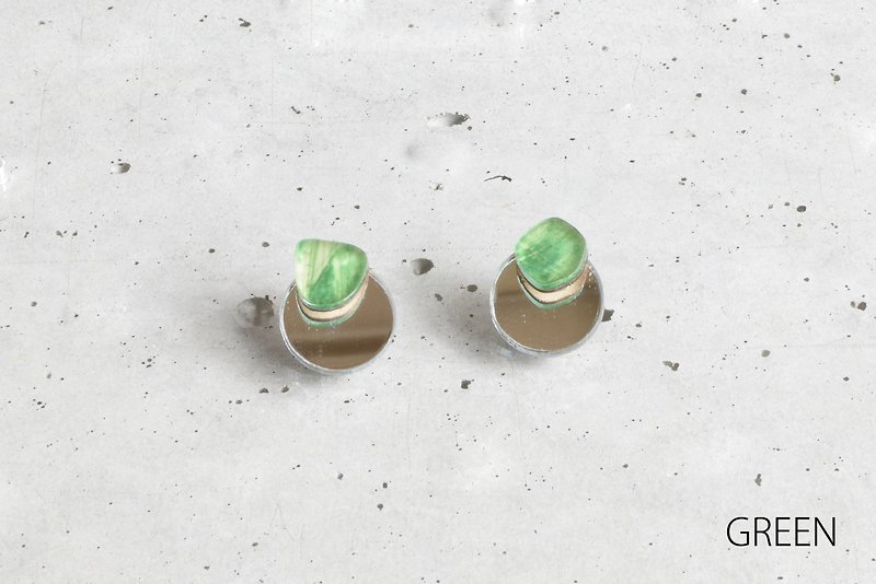 koishi plate Clip-On/ GREEN - Earrings & Clip-ons - Acrylic Green
