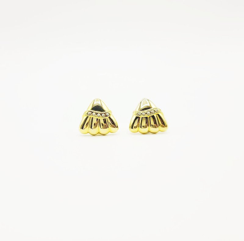 Armour Gold-Plated Earrings - ต่างหู - เครื่องประดับ สีทอง