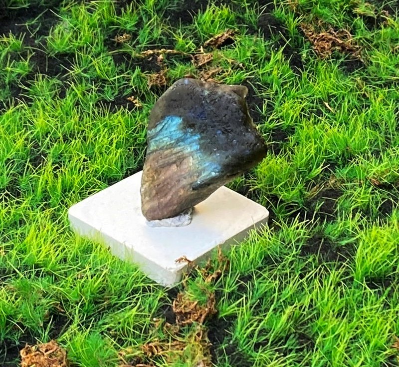 Energy Crystal - Natural Geometric Double-Sided Colored Light Labradorite Healing, Prosperous Marriage and Wealth Crystal, Fast Shipping - Items for Display - Crystal Multicolor