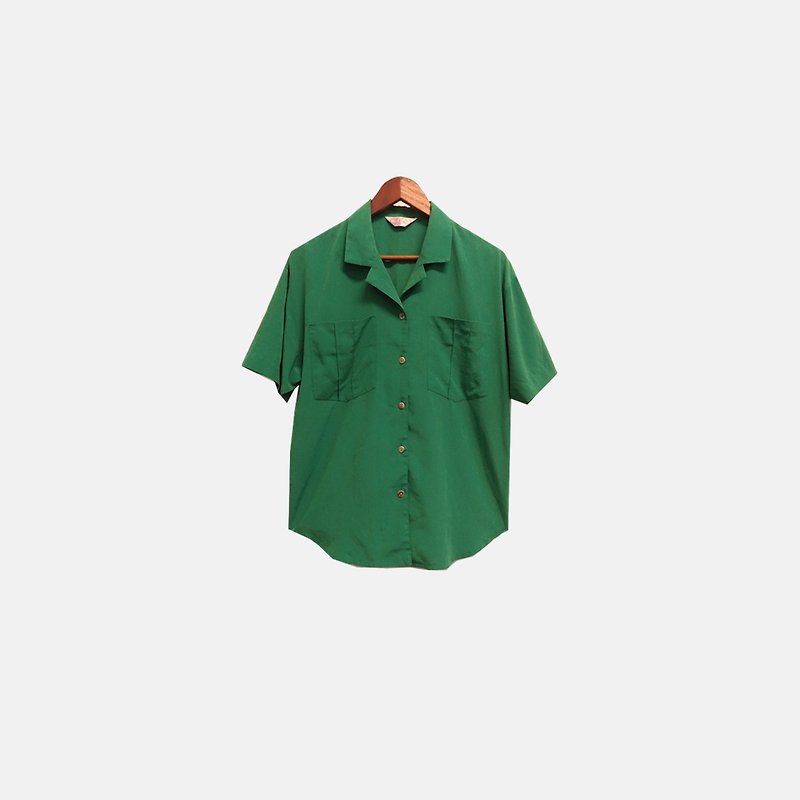 ヴィンテージの緑のシャツ099 - シャツ・ブラウス - ポリエステル ブラウン