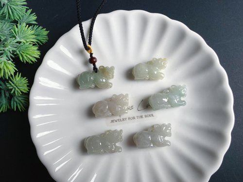 樂藏｜輕珠寶｜手作能量 天然緬甸玉翡翠 虎 官運亨通 虎虎生威 項鍊 禮物 天然石