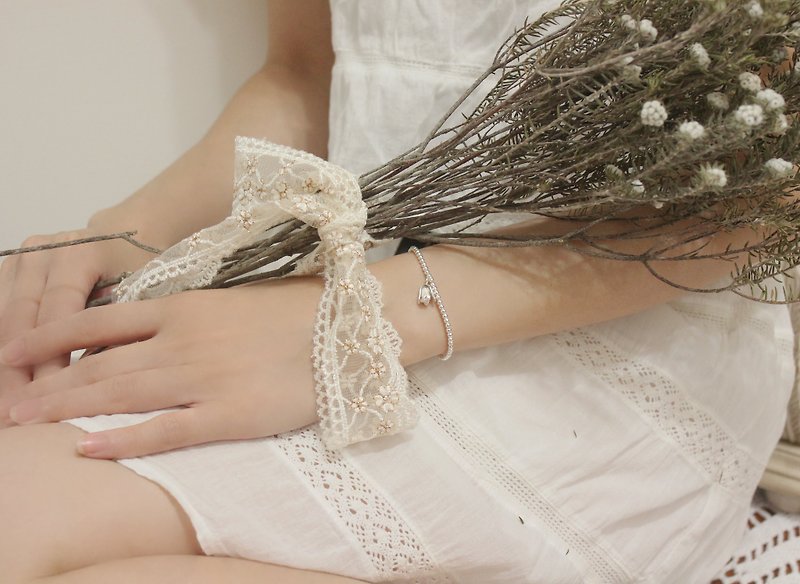 ◆hippie◆ Muguet│Blessing with the flower Sterling Silver Bracelet - สร้อยข้อมือ - โลหะ สีเงิน