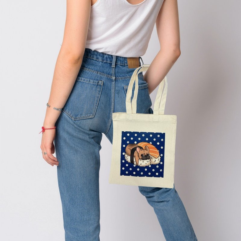 Sushi Dou Eco-Friendly Shoulder Bag (Medium Size) | Customizable - กระเป๋าแมสเซนเจอร์ - เส้นใยสังเคราะห์ 