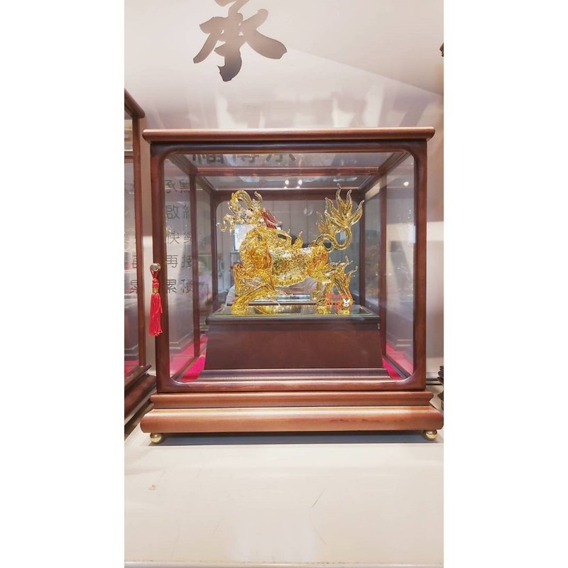 琉璃 麒麟獻瑞 開幕送禮 升遷禮物 喬遷賀禮 退休禮物 退伍禮品 - 擺飾/家飾品 - 其他材質 金色