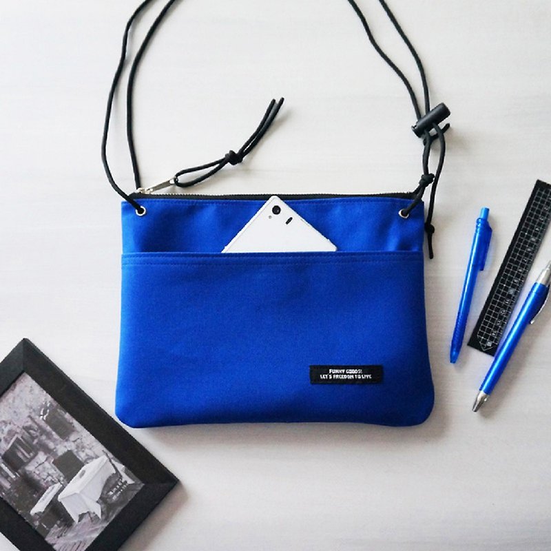 BLUE×BLUE　サコッシュバッグ　ミニショルダーバッグ - 側背包/斜孭袋 - 棉．麻 藍色