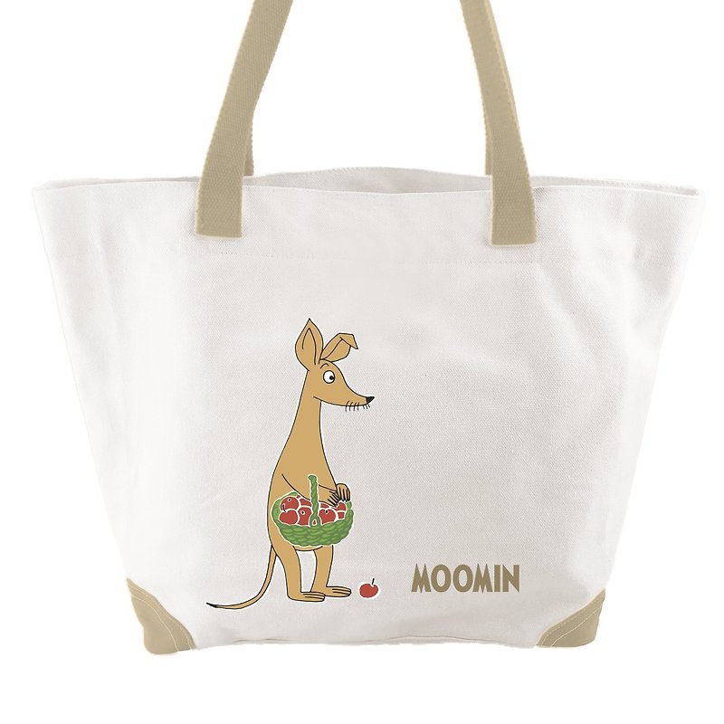 Moomin嚕嚕米授權-船型購物包(卡其) - 側背包/斜孭袋 - 棉．麻 卡其色