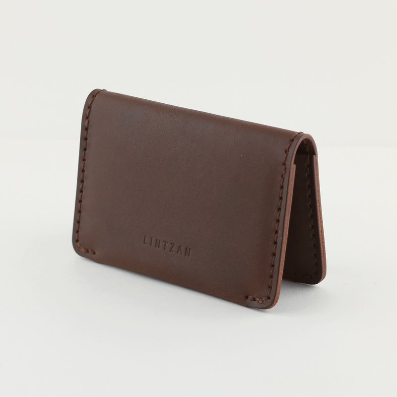 Classic 2 fold business card holder/card holder - dark coffee - Card Holders & Cases - Genuine Leather Brown
