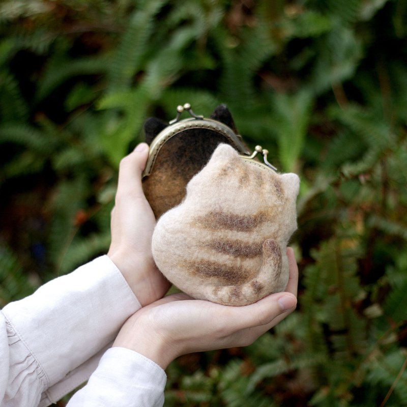 浮森號限定【羊毛フェルト ウェットフェルト】癒しの森—私は猫 - 編み物教室・タフティング - ウール 