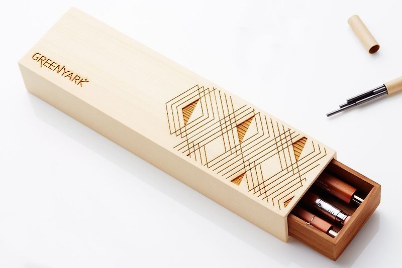 Beixing x Luzhouの共同個性とフレッシュウッドのペンシルケース - ペンケース・筆箱 - 木製 ブラウン