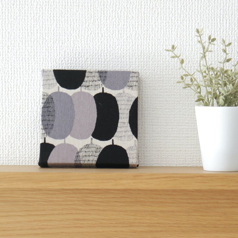 12x12cm fabric panel [retro fruit black] - ตกแต่งผนัง - ผ้าฝ้าย/ผ้าลินิน สีดำ