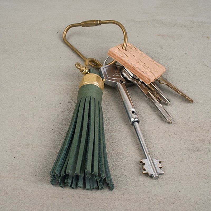 展示品 小瑕疵 膚色 真皮流蘇掛飾 鑰匙圈 短版 ACCESSORIES系列 - 鑰匙圈/鑰匙包 - 真皮 金色