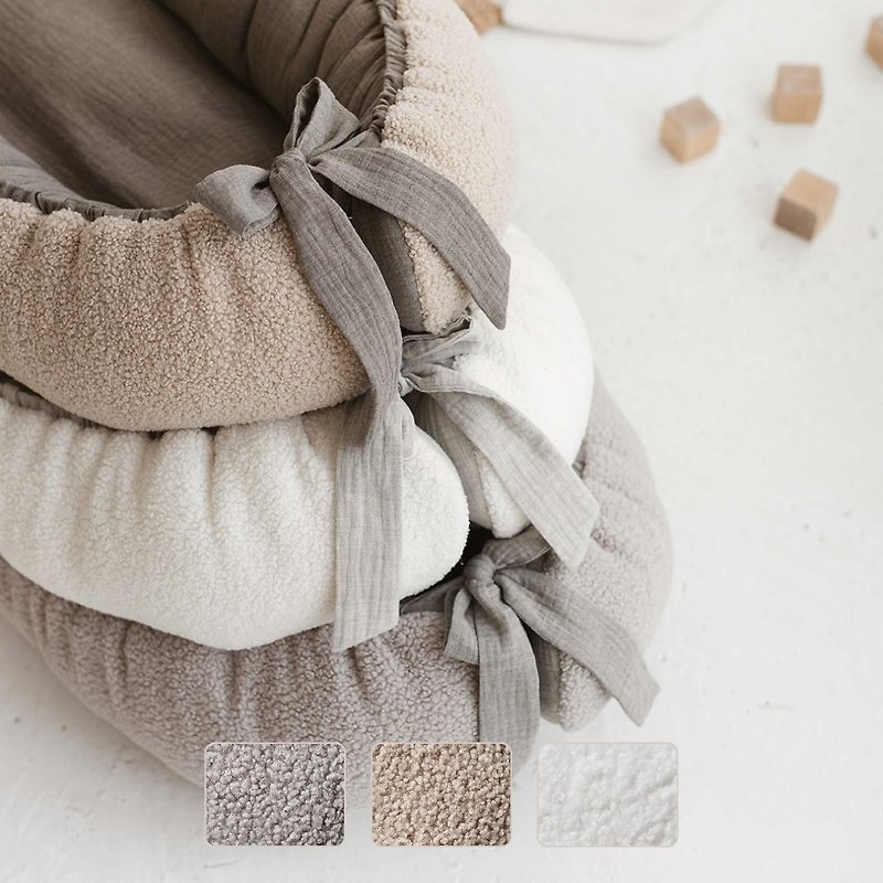 Baby nest in natural colors TEDDY - Bedding - Cotton & Hemp Multicolor