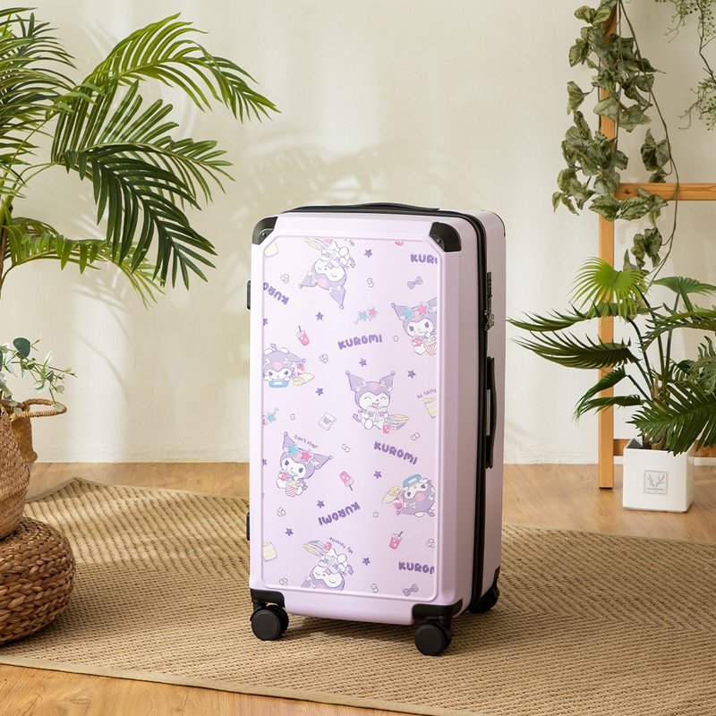 [Sanrio] KUROMI 28-inch zippered fat suitcase suitcase suitcase-Fun Purple - Luggage & Luggage Covers - Plastic Purple