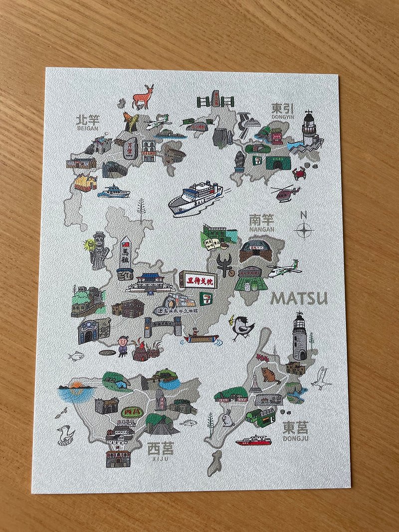Four Towns and Five Islands Hand-painted Postcards_High Quality Watercolor Paper Cards - การ์ด/โปสการ์ด - กระดาษ ขาว