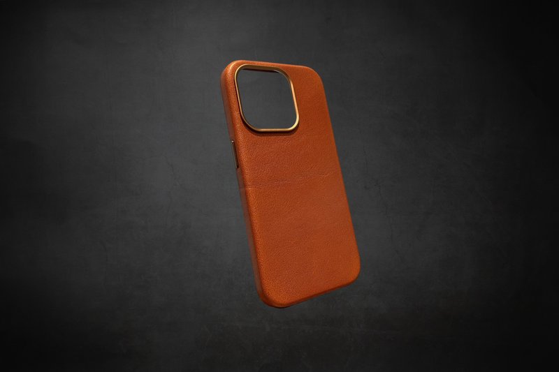 iPhone 14 15 full range of Magsafe vegetable tanned leather phone cases - เคส/ซองมือถือ - หนังแท้ สีแดง