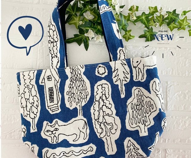 ミナペルホネン　Sサイズ　トートバッグ　フォレストライフminaperhonen ミナペルホネンフォレストライフSサイズトートバッグeukalyptus｜手提