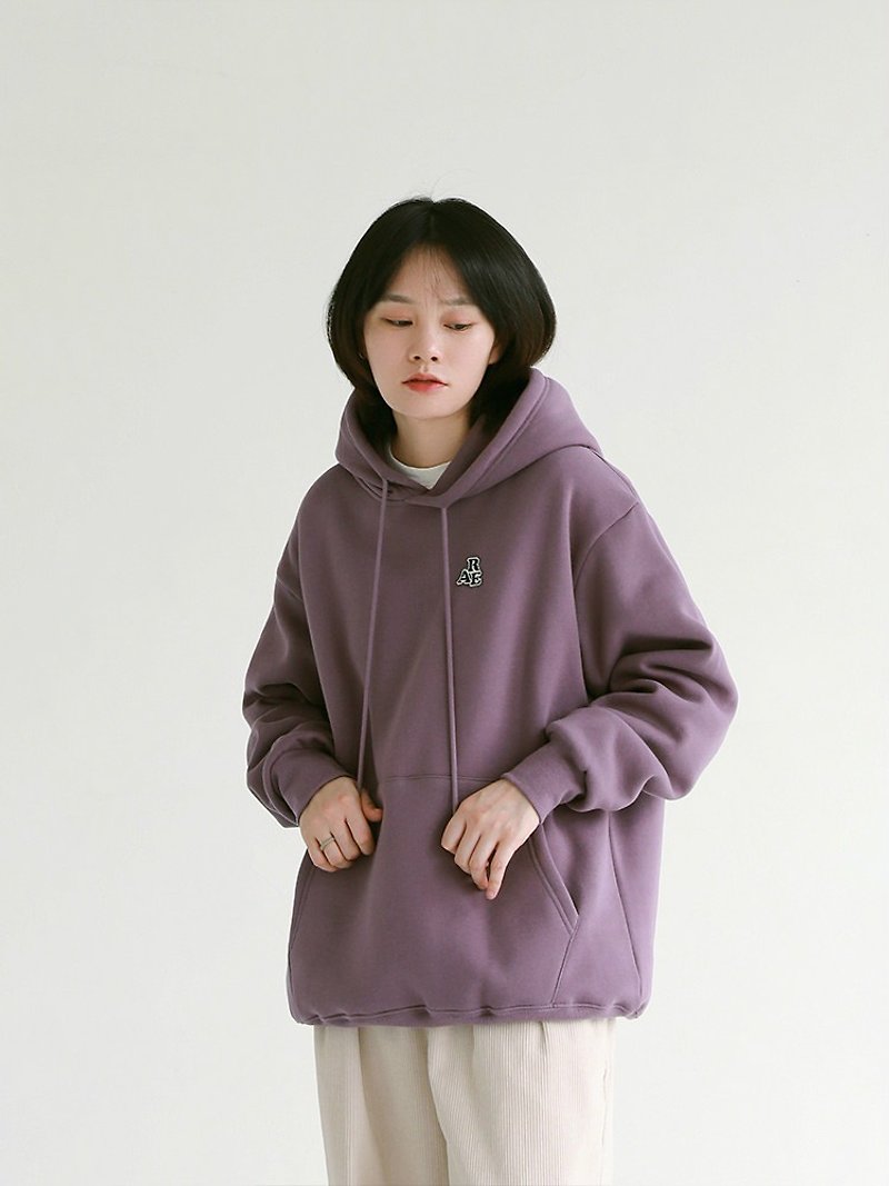 Cotton & Hemp Women's Tops Purple - Gray and purple 8 colors into the age of youth feeling autumn and winter plus fleece hooded sweater neutral loose university T S-XL