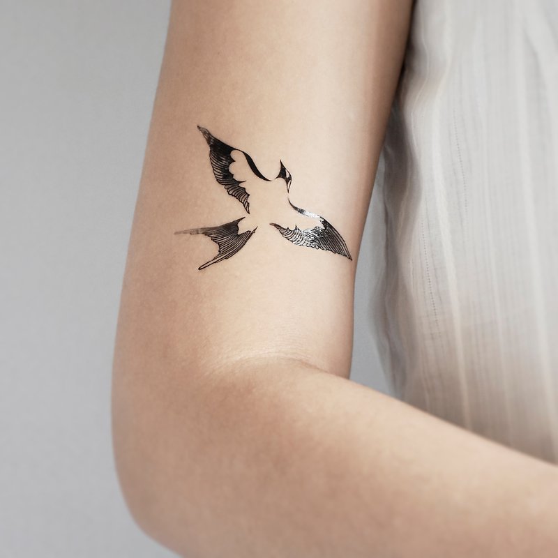 Bird Series Pattern Temporary Tattoo, Set of Eight, Bird Temporary Tattoo - สติ๊กเกอร์แทททู - กระดาษ หลากหลายสี