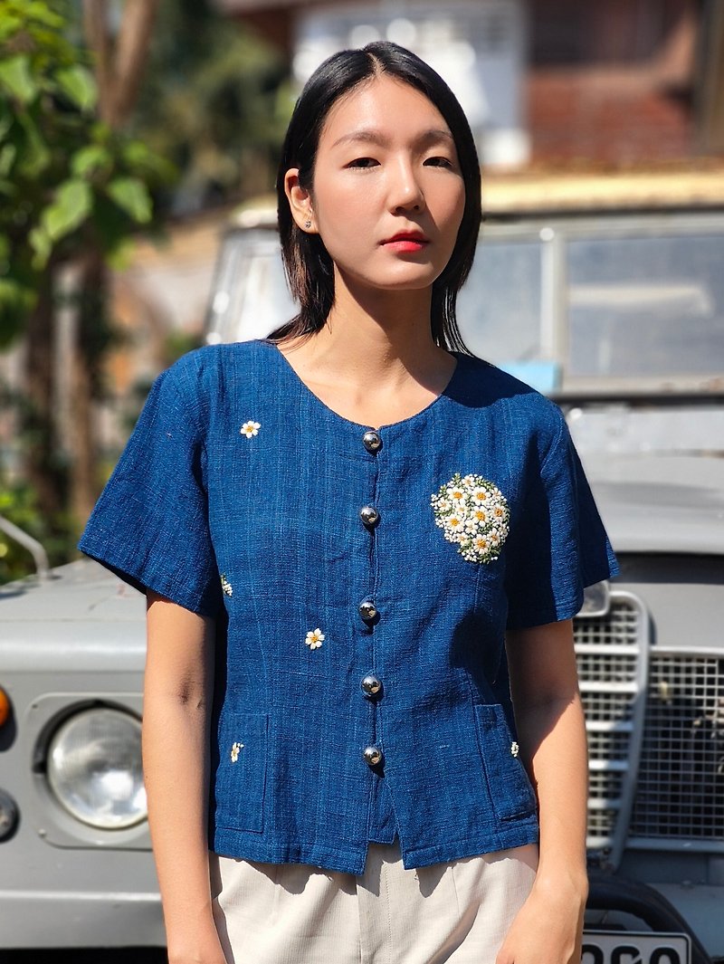 Hand Woven Shirt - Women's Tops - Cotton & Hemp 