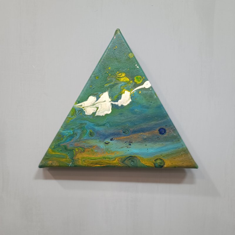 流體畫作品-荷  展示品 教案樣本 換季出清 海洋油畫 - 海報/掛畫/掛布 - 顏料 