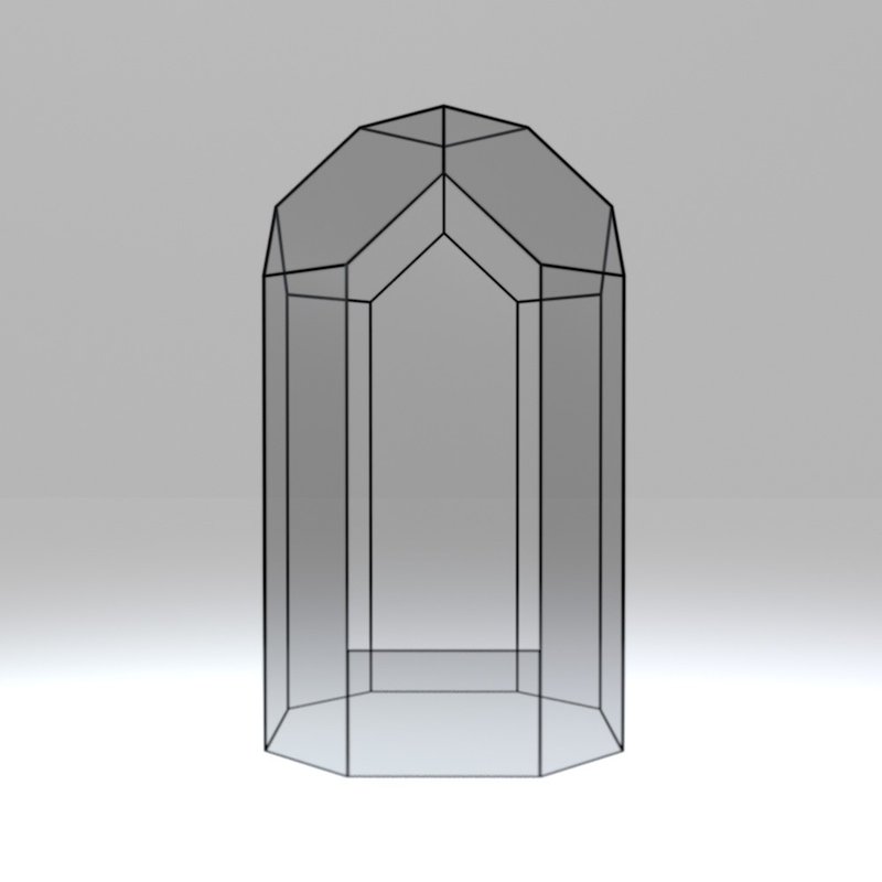 Digital drawing for printing 041. Stained glass large hexagonal terrarium. DIY - 圖文模板設計 - 其他材質 