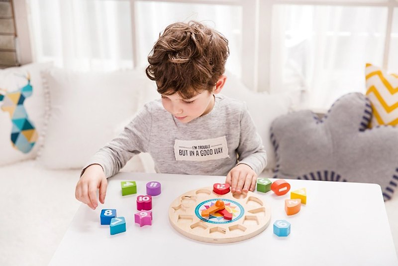時鐘立體拼板【學習時間玩具】適合3歲以上 - 嬰幼兒玩具/毛公仔 - 木頭 多色