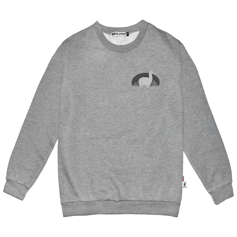 British Fashion Brand -Baker Street- Little Stamp:Alpaca's Journey Sweatshirt - เสื้อผู้หญิง - ผ้าฝ้าย/ผ้าลินิน สีเทา