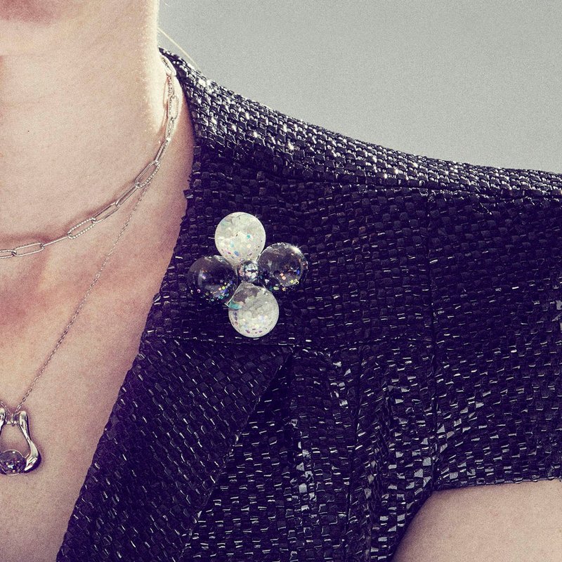 Snowball Baroque Brooch - 胸針 - 玻璃 