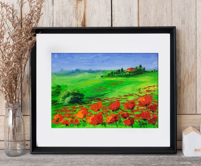 油絵トスカーナ風景