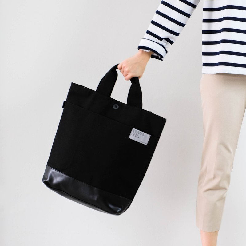 SAN-JON TOTEBAG ##Black - 後背包/背包/書包 - 人造皮革 黑色