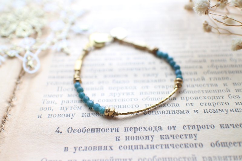 Jade brass bracelet - Bracelets - Copper & Brass Multicolor