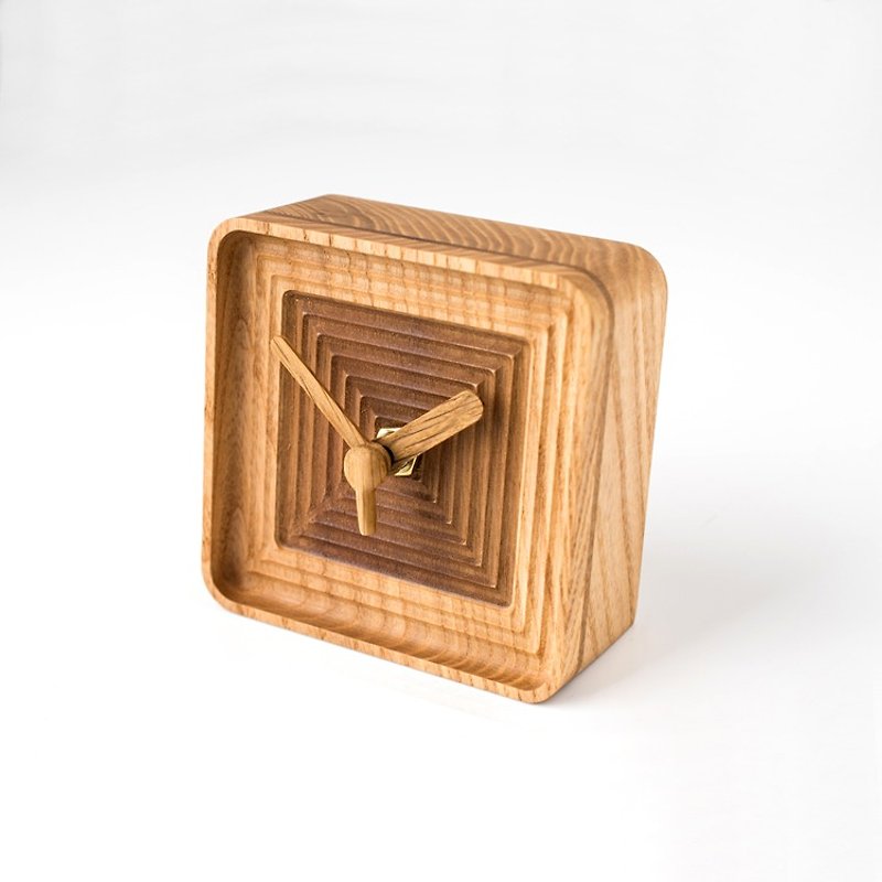 ウッドクロック、木製デスククロック - 時計 - 木製 ゴールド