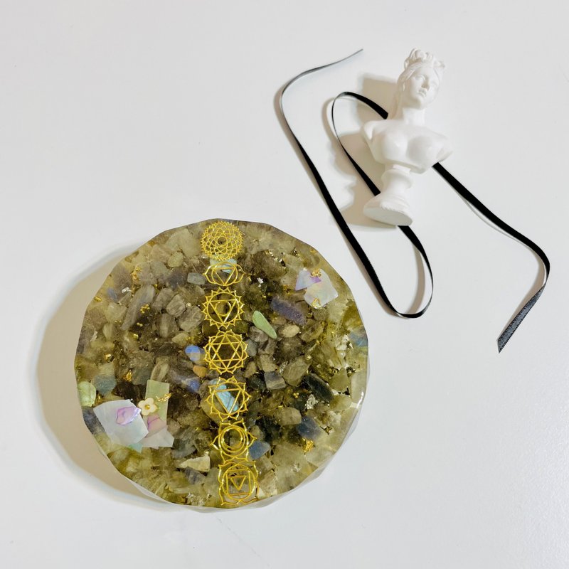 七脈輪奧剛杯墊/燭台/擺件/療癒/orgonite/招財開運 - 擺飾/家飾品 - 半寶石 多色