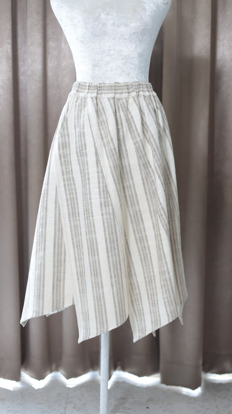 Loom & Leaf - Artisanal Bloom Skirt - 裙子/長裙 - 棉．麻 灰色