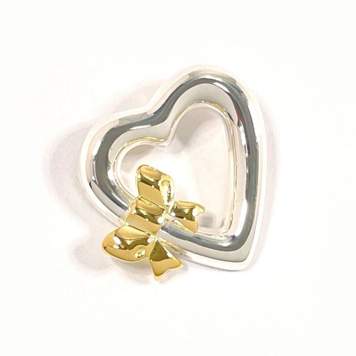 jp-brands 【日本直送 中古美品】ティファニー TIFFANY&Co. ペンダントトップ ハートリボン シルバー925/K18イエローアクセサリー 新品仕上げ済み