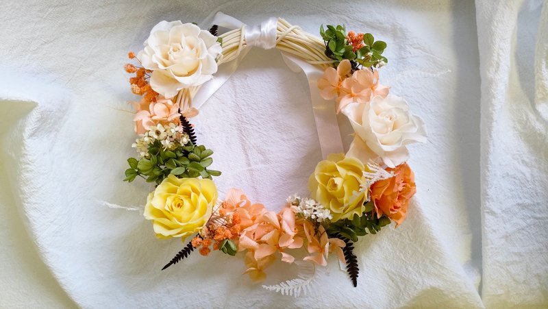 [Qi Si Art Ideas] Japanese immortal flower wreath/garland - ช่อดอกไม้แห้ง - พืช/ดอกไม้ หลากหลายสี
