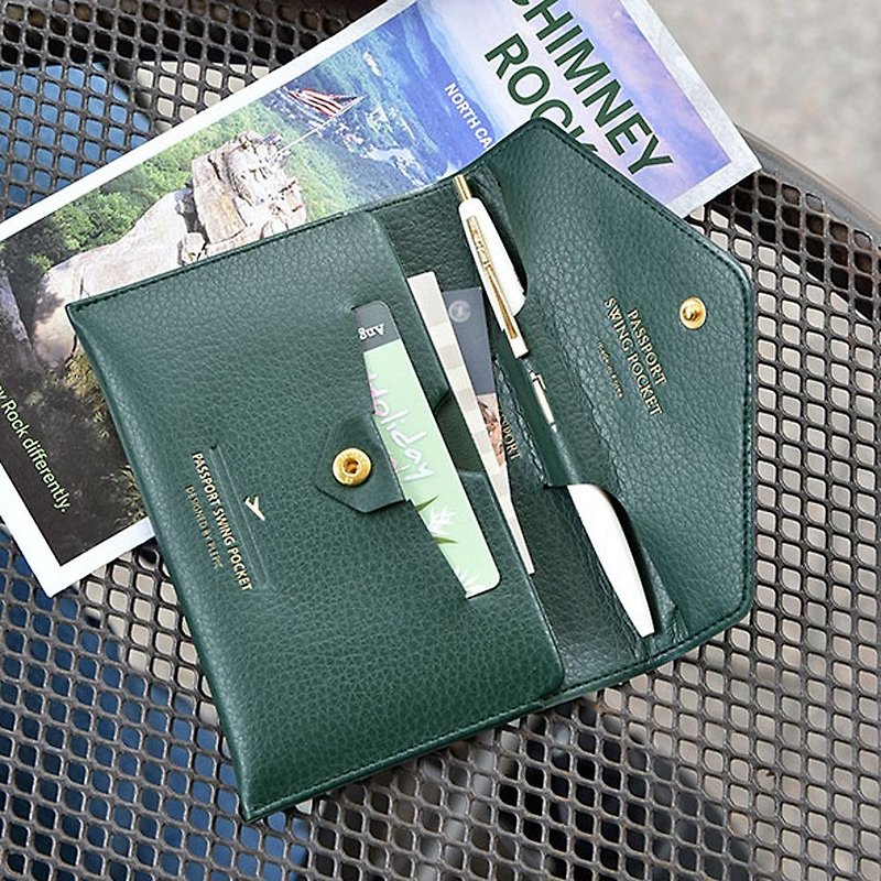 Departure Leather Passport Bag - Forest Green, PPC94942 - Passport Holders & Cases - Faux Leather Green