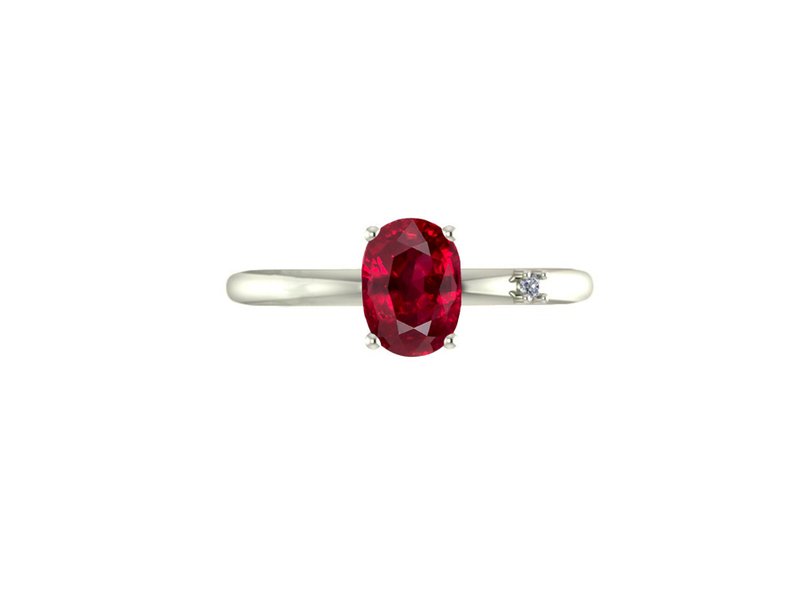 14k gold ring with ruby and diamond - 戒指 - 貴金屬 金色