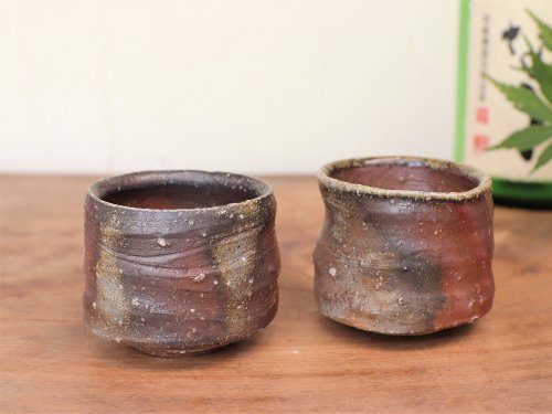 備前焼 ぐい呑み(2個セット) gi-318 - ショップ 宗兵衛窯 ワイングラス