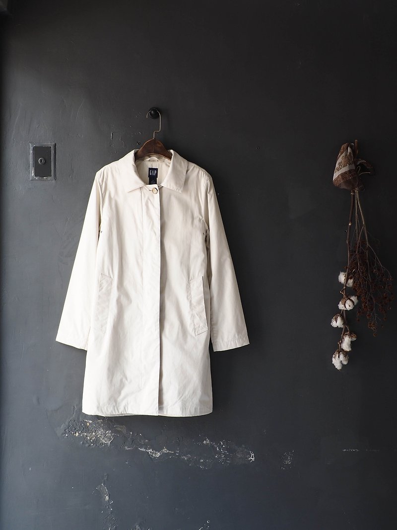 Gap Aomori ivory white plain classic antique thin windbreaker jacket trench_coat dustcoat - Women's Casual & Functional Jackets - Cotton & Hemp White