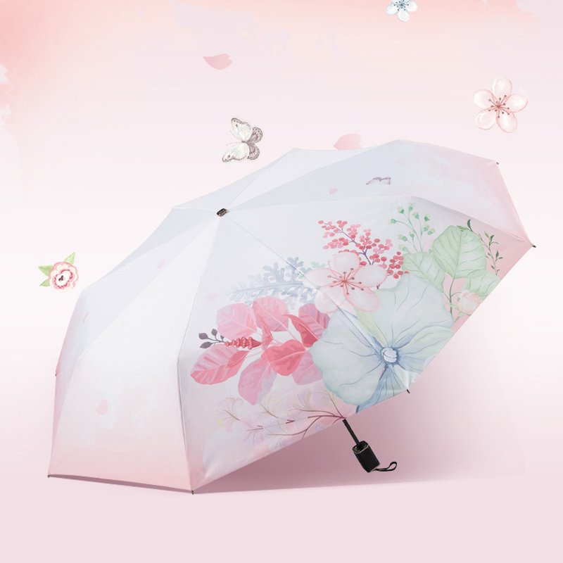 【新升級】Boy 輕版雙面摺疊雨傘 - BY3103 空谷幽蘭 - 雨傘/雨衣 - 其他材質 粉紅色