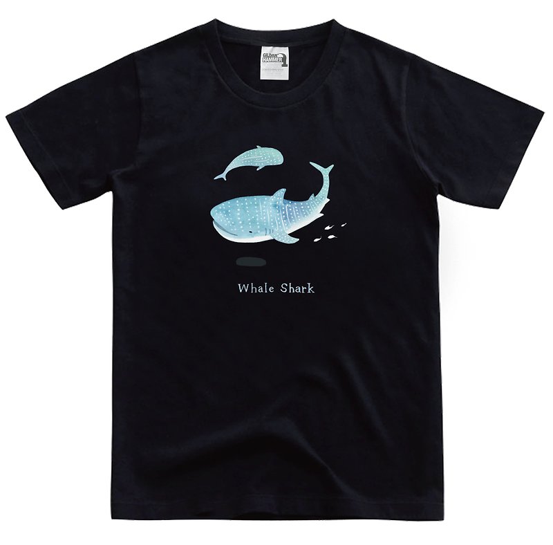 เสื้อยืดฉลามวาฬอพยพ - เสื้อฮู้ด - ผ้าฝ้าย/ผ้าลินิน สีดำ