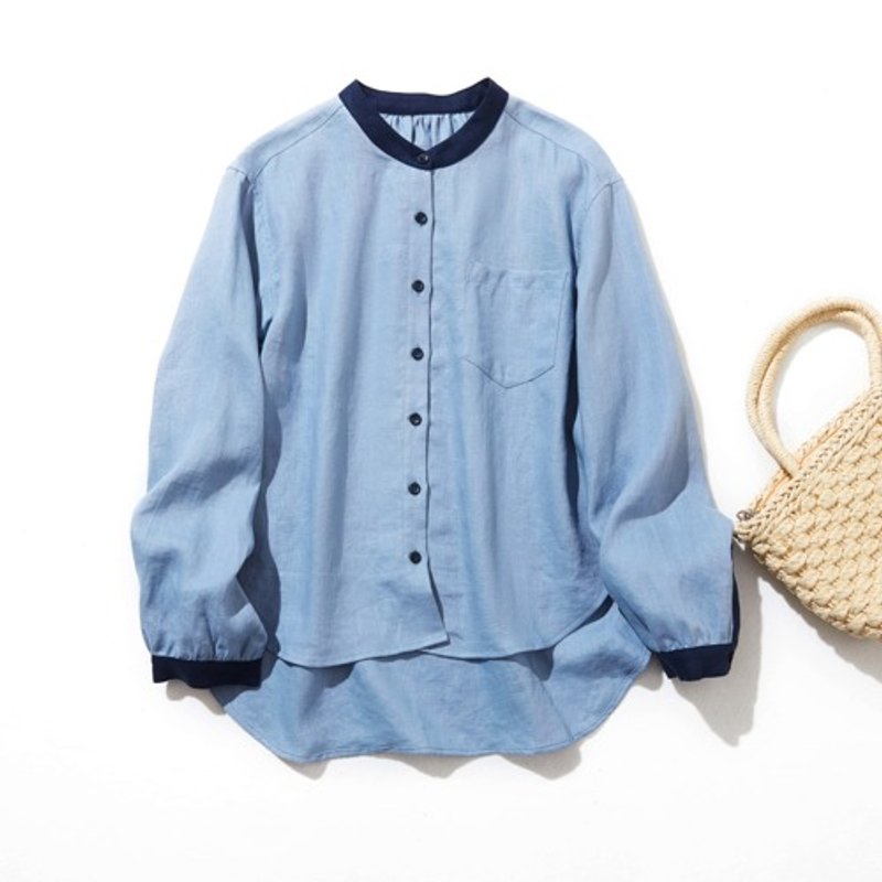 Feel the gentleness every time you put it on. 100% linen shirt blouse with color Linen. Long sleeve blouse 220901-3 - Women's Tops - Other Materials 