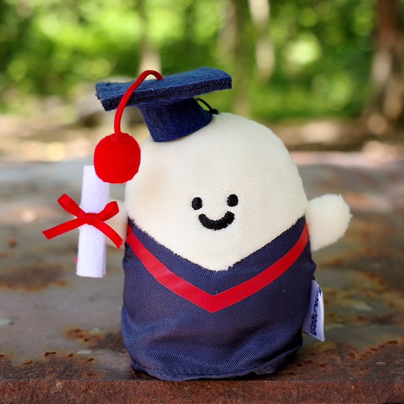 Rice bag graduation rain over the mountain original rice plush pendant cute bag pendant funny keychain graduation doll - Keychains - Other Materials 