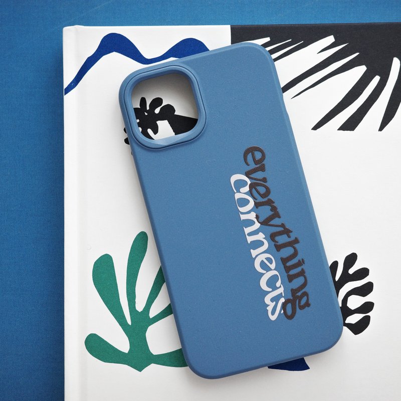 everything connects/tide blue/rhino shield anti-fall iPhone phone case - Phone Cases - Plastic Blue