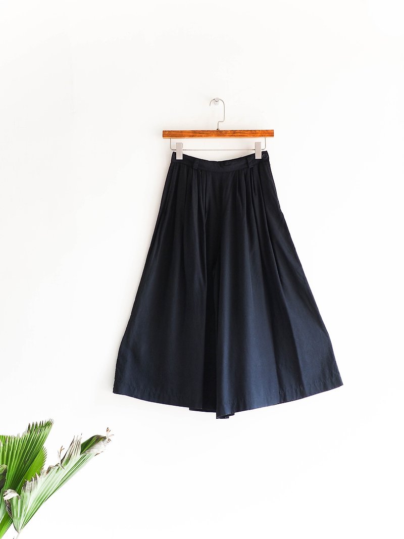River Water Mountain - Classic Black Coolness Summer Sentimental Girl Cotton Antique Straight A Pants Japanese College Students Dresses vintage - กางเกงขายาว - ผ้าฝ้าย/ผ้าลินิน สีดำ