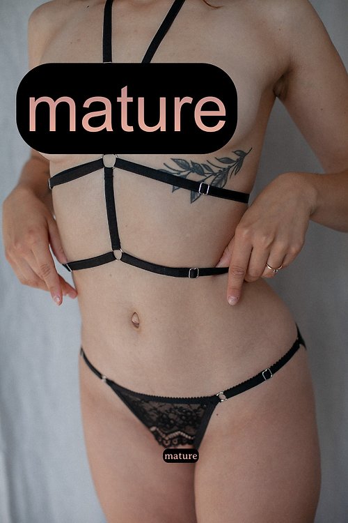OwnMe Set of sexy panties and erotic harness
