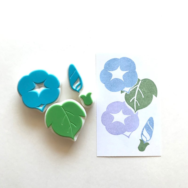Botanical Stamp Asagao - ตราปั๊ม/สแตมป์/หมึก - ยาง สีน้ำเงิน