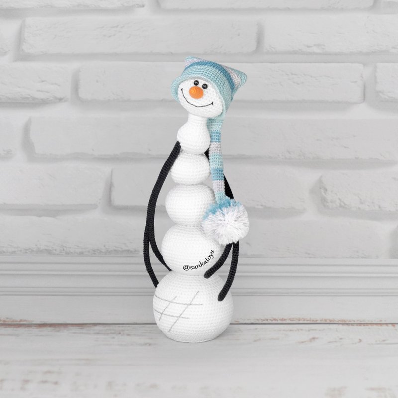 Crochet pattern Snowman in a cap, PDF Digital Download, DIY christmas amigurumi - DIY Tutorials ＆ Reference Materials - Other Materials 